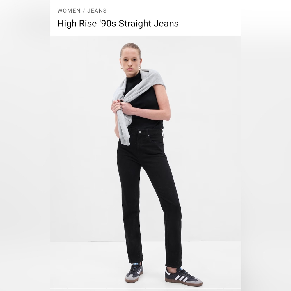 Gap 90s Straight Jeans in Washed Black (grey) Tall